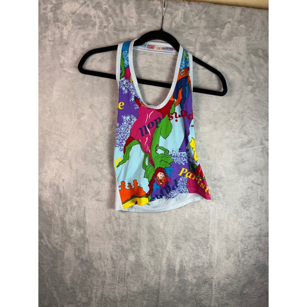 Fairy Tale Cartoon Tank Top Women No Size Multicolor Racerback Crop Y2K 15in